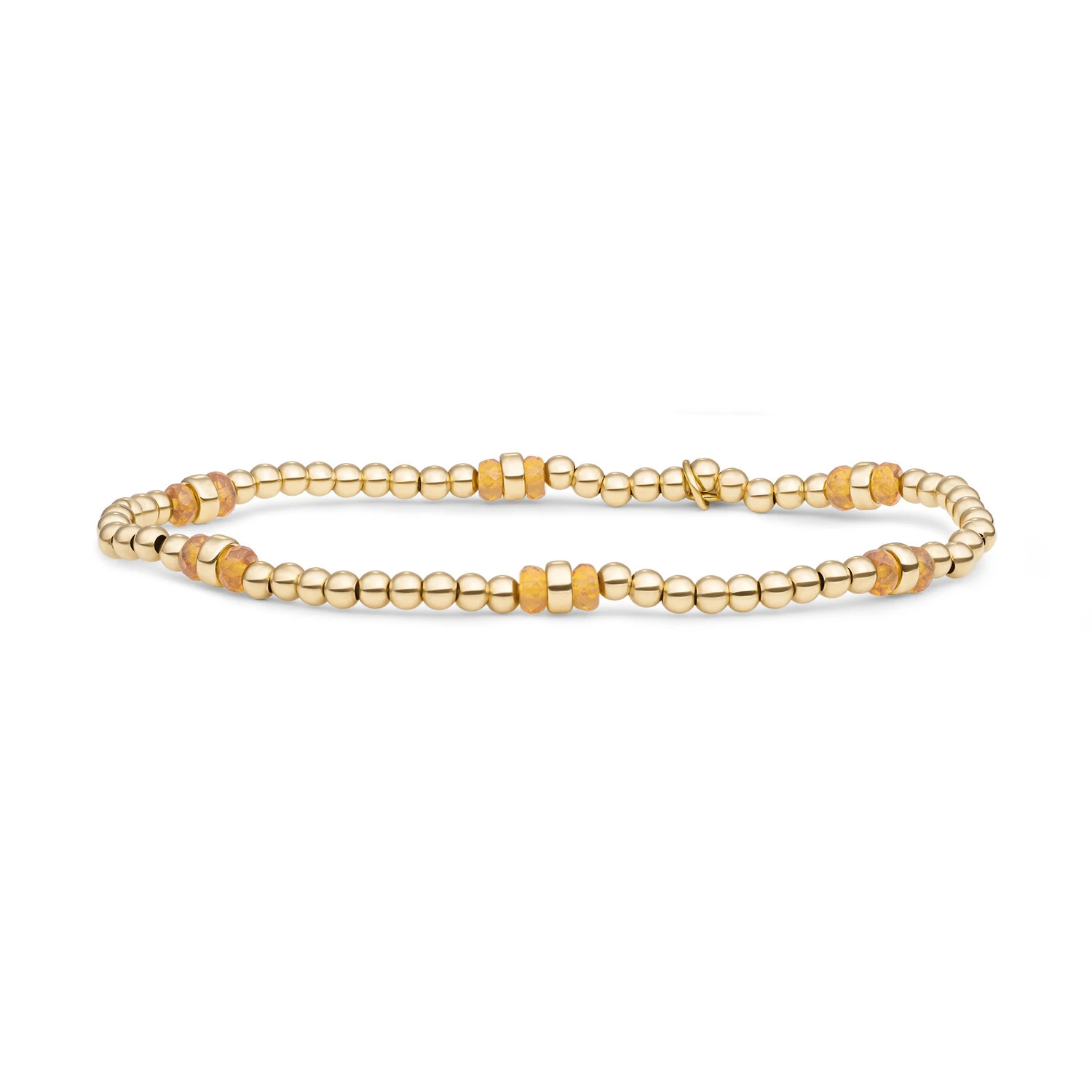 Bracelet | Light Gold Citrine Quartz Double Reverse Roundel - Gold