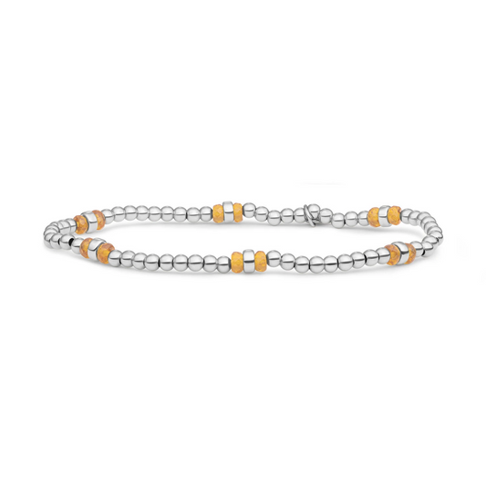 Bracelet | Light Gold Citrine Quartz Double Reverse Roundel - Silver