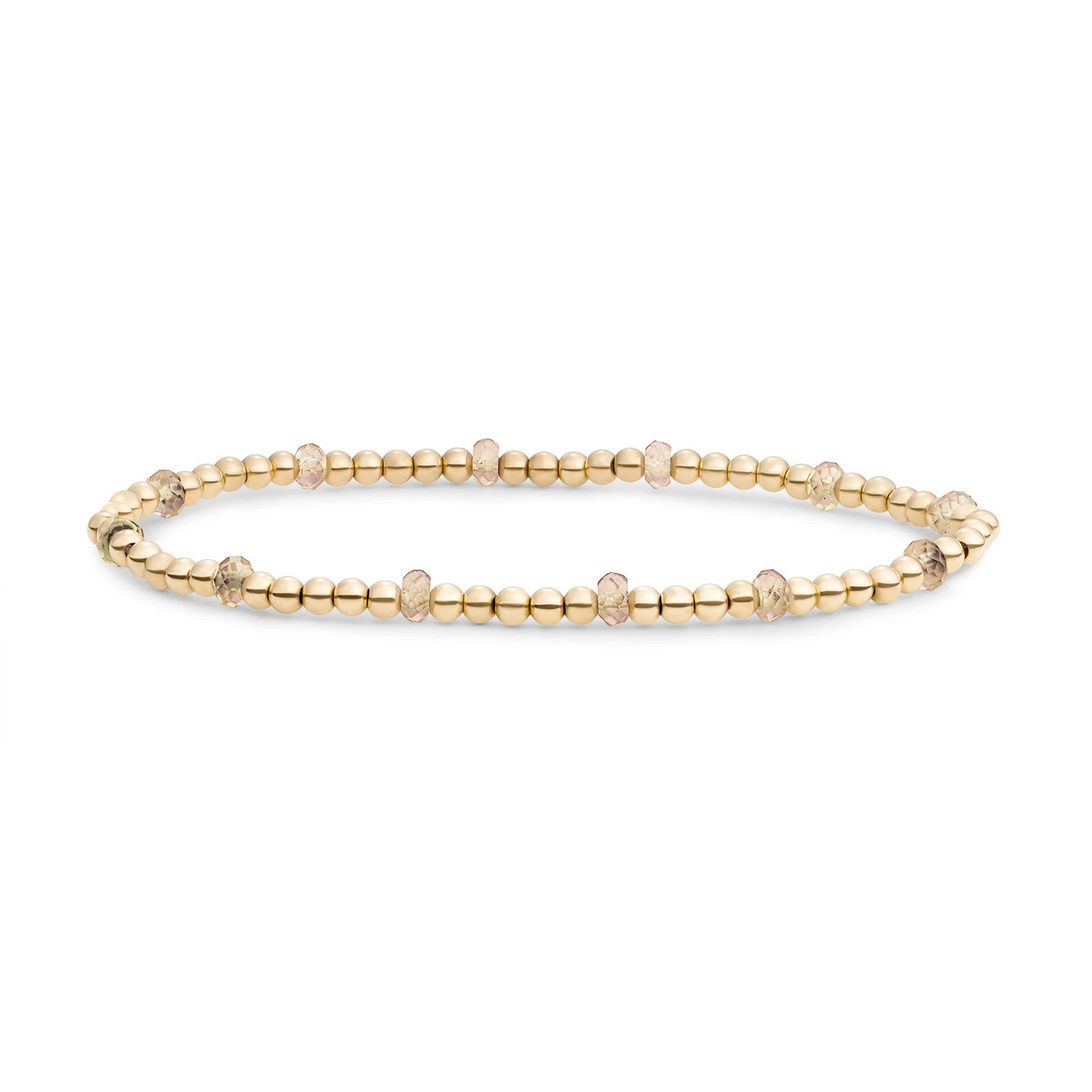 Bracelet | Light Gold Citrine Quartz Reverse Roundel - Gold