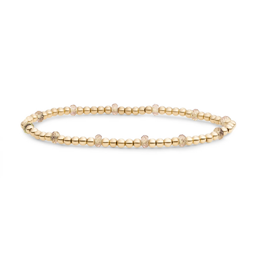 Bracelet | Light Gold Citrine Quartz Reverse Roundel - Gold