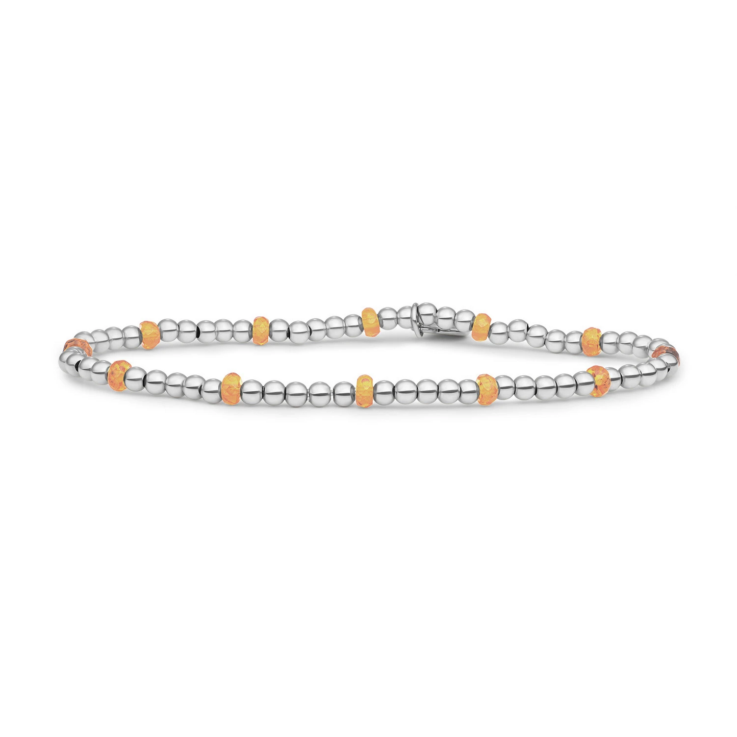 Bracelet | Light Gold Citrine Quartz Reverse Roundel - Silver