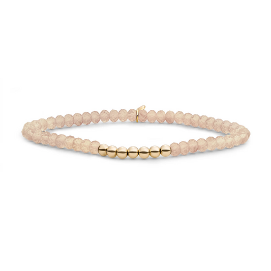 Bracelet | Light Gold Citrine Quartz Reverse Universe - Gold - 4mm