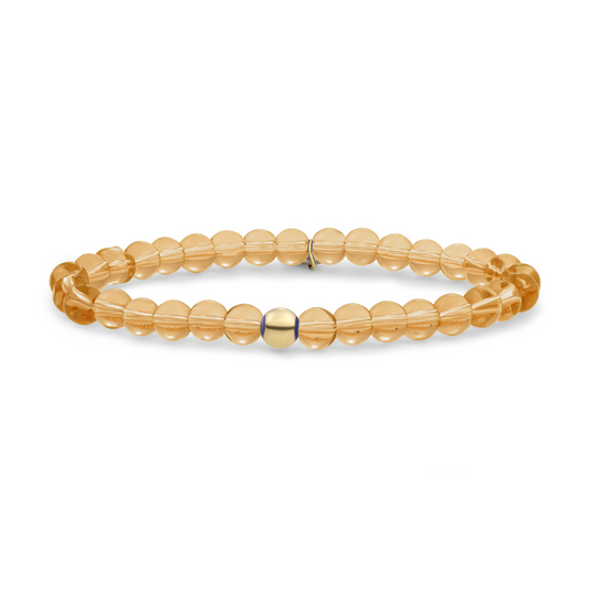 Bracelet | Light Gold Citrine Quartz Saturn large - Gold - 6mm
