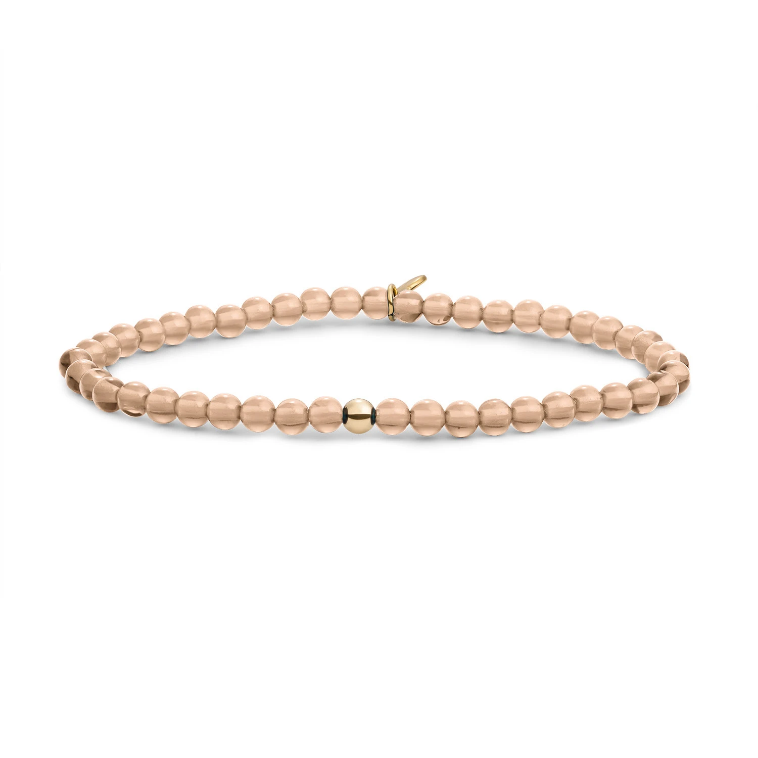 Bracelet | Light Gold Citrine Quartz Saturn small - Gold - 4mm - SBG-GEM65-ADD-4MM