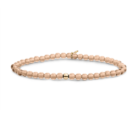 Bracelet | Light Gold Citrine Quartz Saturn small - Gold - 4mm