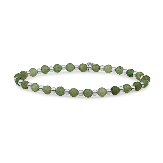 Bracelet | Lime Jade Interstellar - Silver - 3mm