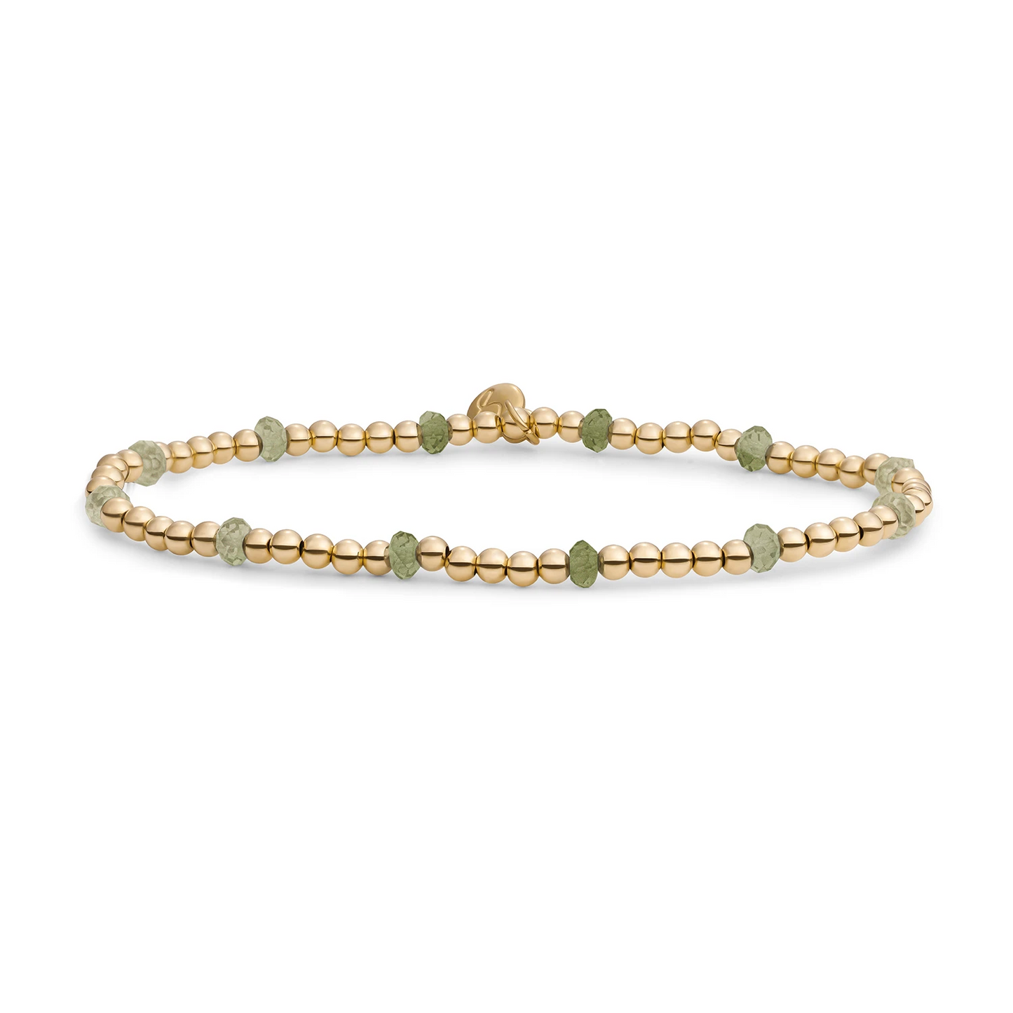 Bracelet | Lime Jade Reverse Roundel - Gold