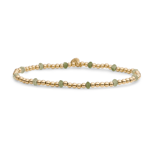 Bracelet | Lime Jade Reverse Roundel - Gold