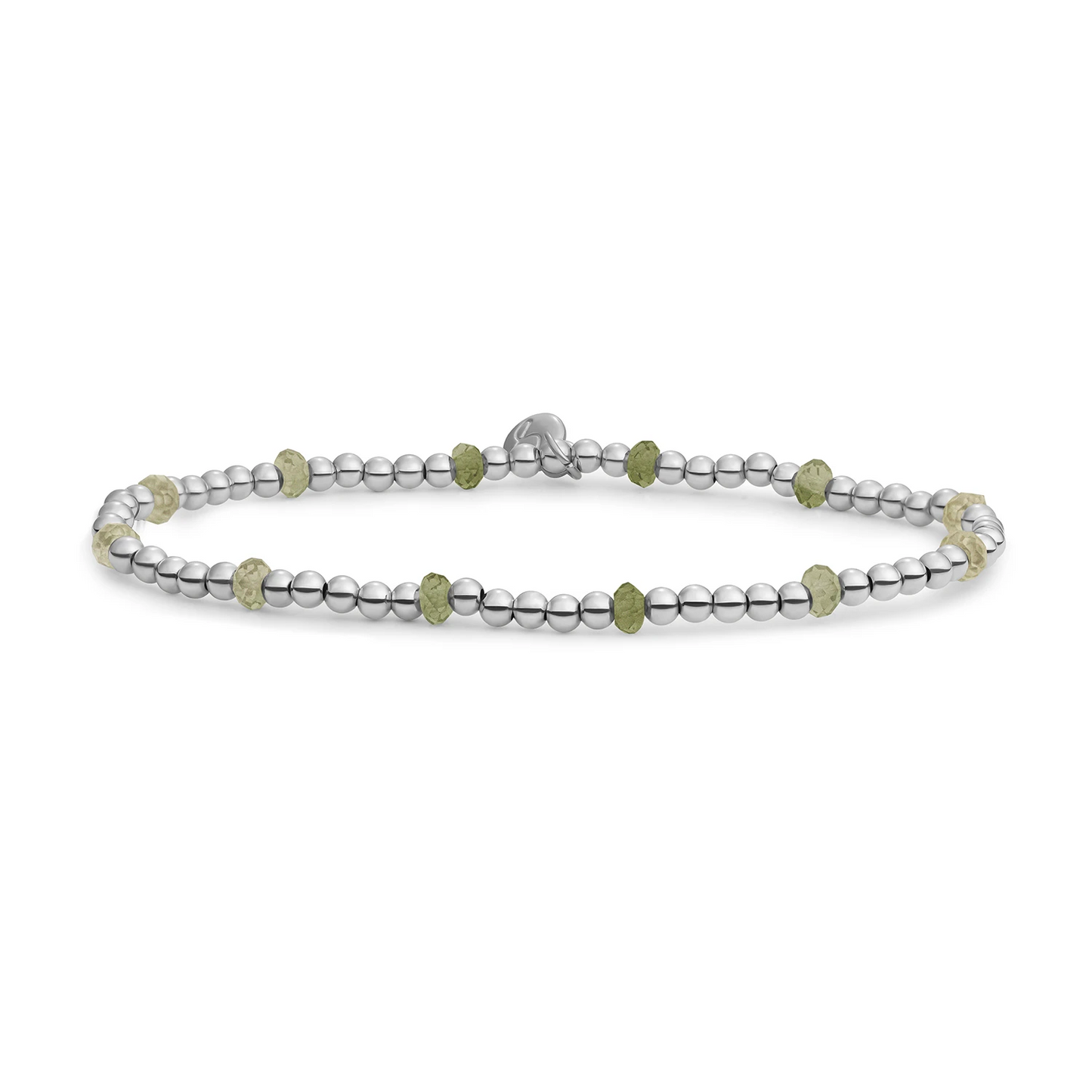 Bracelet | Lime Jade Reverse Roundel - Silver