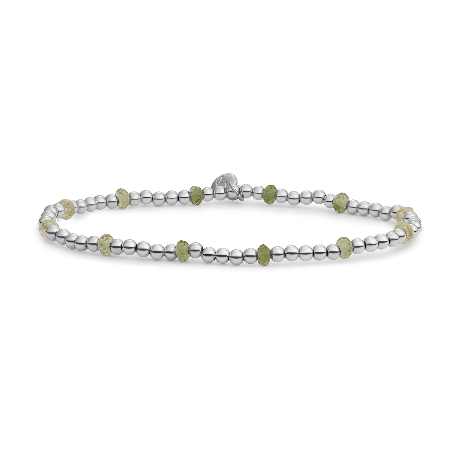 Bracelet | Lime Jade Reverse Roundel - Silver