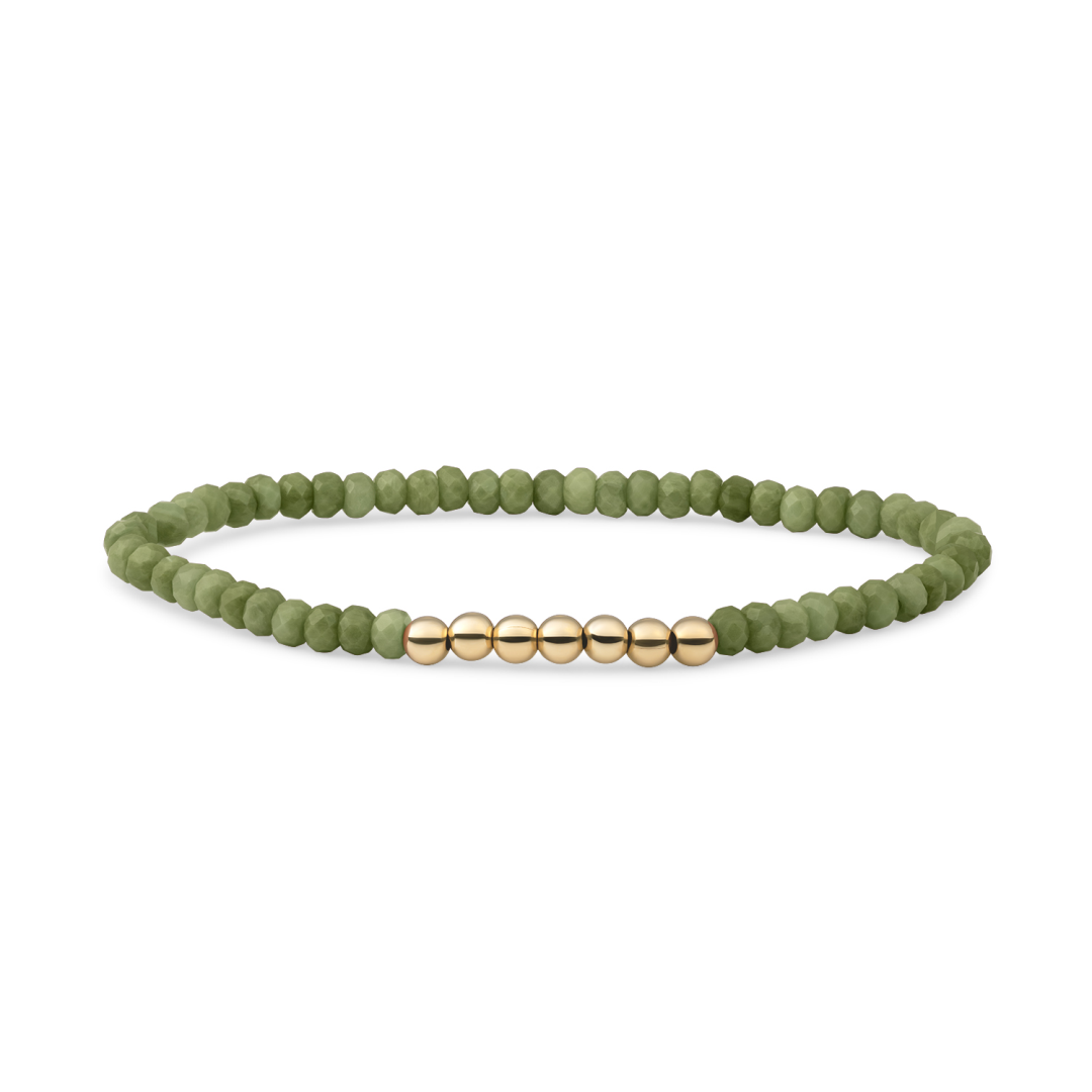 Bracelet | Lime Jade Reverse Universe - Gold - 4mm