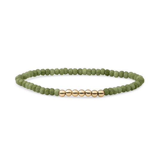 Bracelet | Lime Jade Reverse Universe - Gold - 4mm