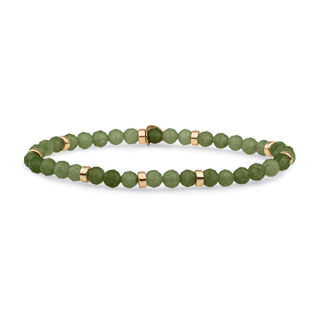 Bracelet | Lime Jade Roundel Interstellar - Gold