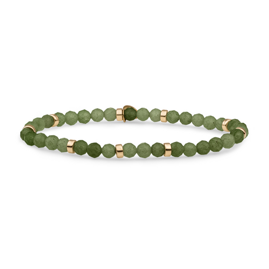 Bracelet | Lime Jade Roundel Interstellar - Gold