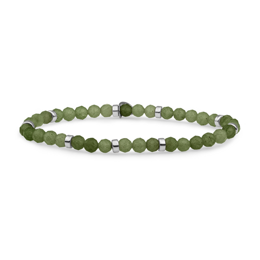 Bracelet | Lime Jade Roundel Interstellar - Silver