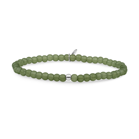 Bracelet | Lime Jade Saturn small - Silver - 4mm
