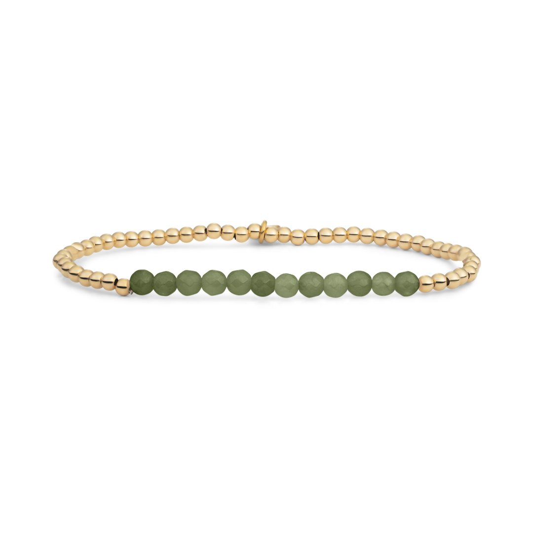 Bracelet | Lime Jade Universe - Gold - 3mm - SBG-GEM64-3MM-LINE
