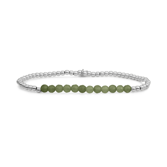 Bracelet | Lime Jade Universe - Silver - 3mm