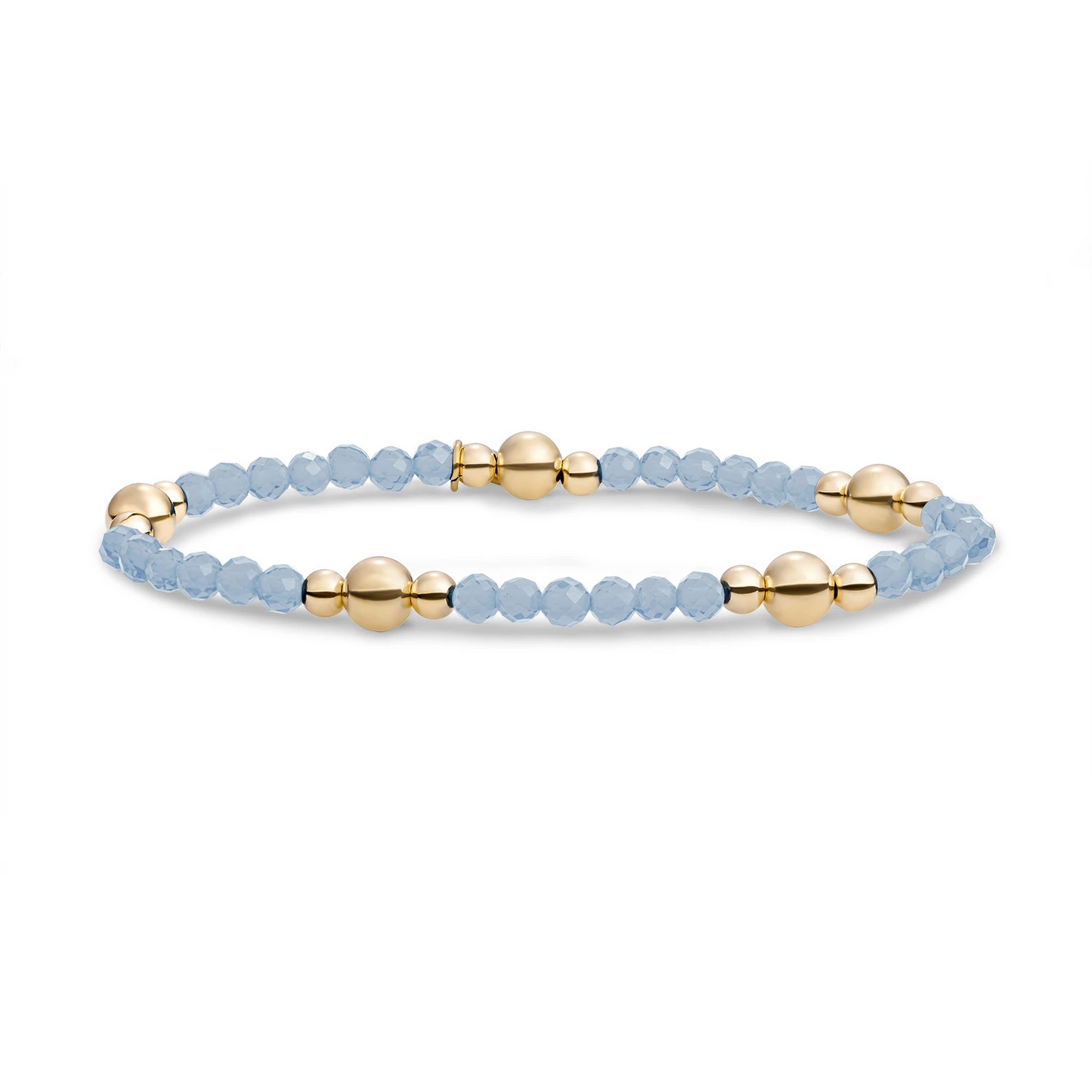 Bracelet | Milky Blue Jade Bold Mix - Gold