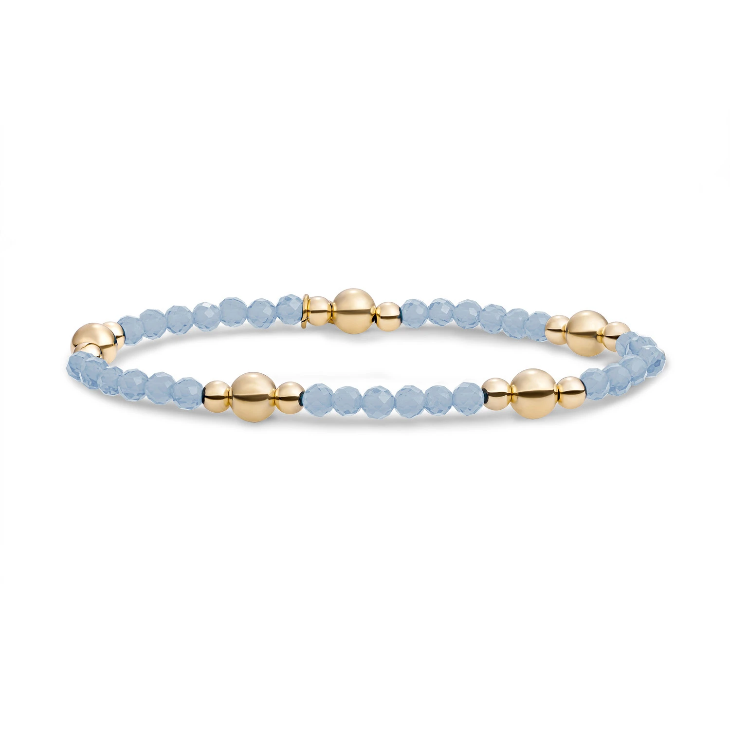Bracelet | Milky Blue Jade Bold Mix - Gold
