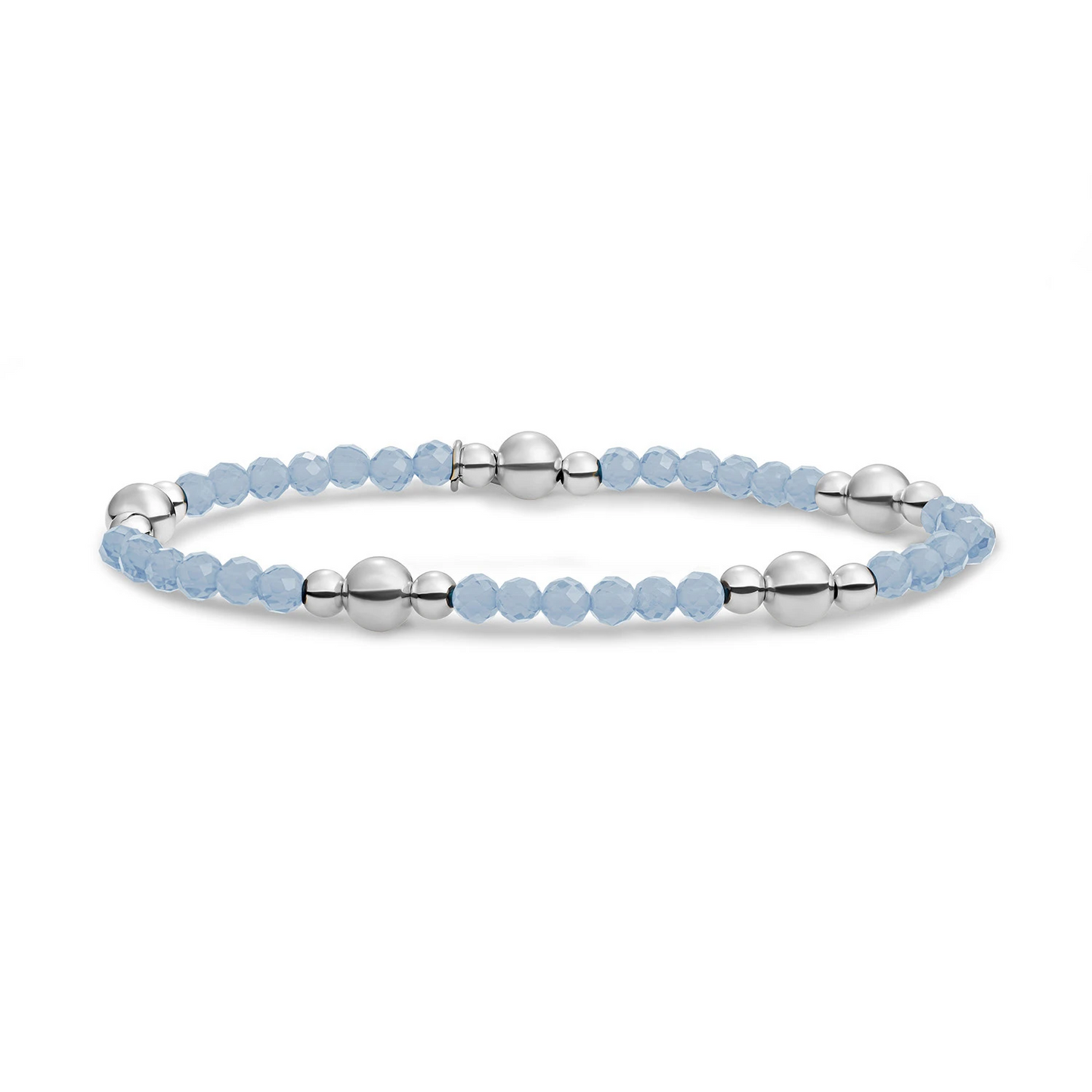 Bracelet | Milky Blue Jade Bold Mix - Silver