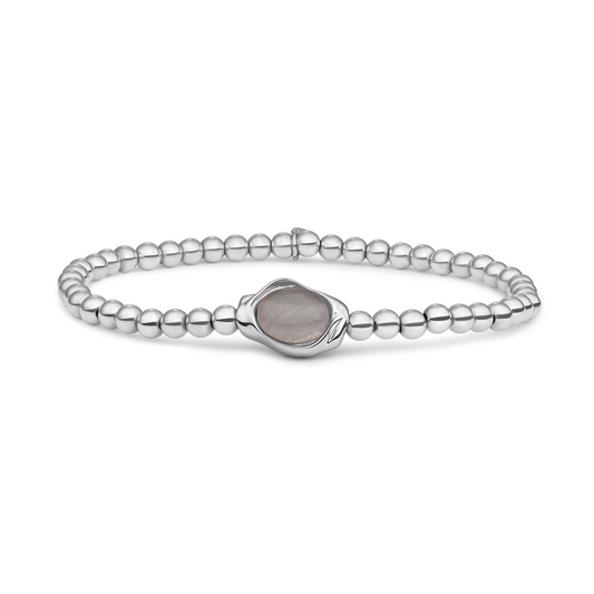 Bracelet | Milky Blue Jade Flow - Silver