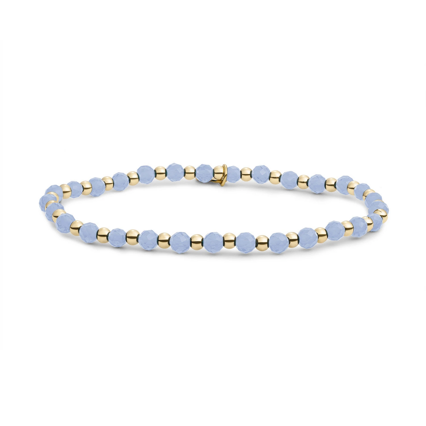 Bracelet | Milky Blue Jade Interstellar - Gold - 3mm