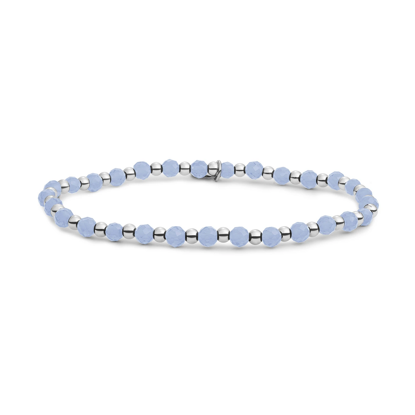 Bracelet | Milky Blue Jade Interstellar - Silver - 3mm