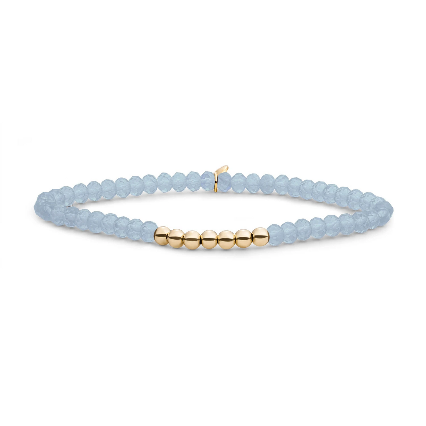 Bracelet | Milky Blue Jade Reverse Universe - Gold - 4mm