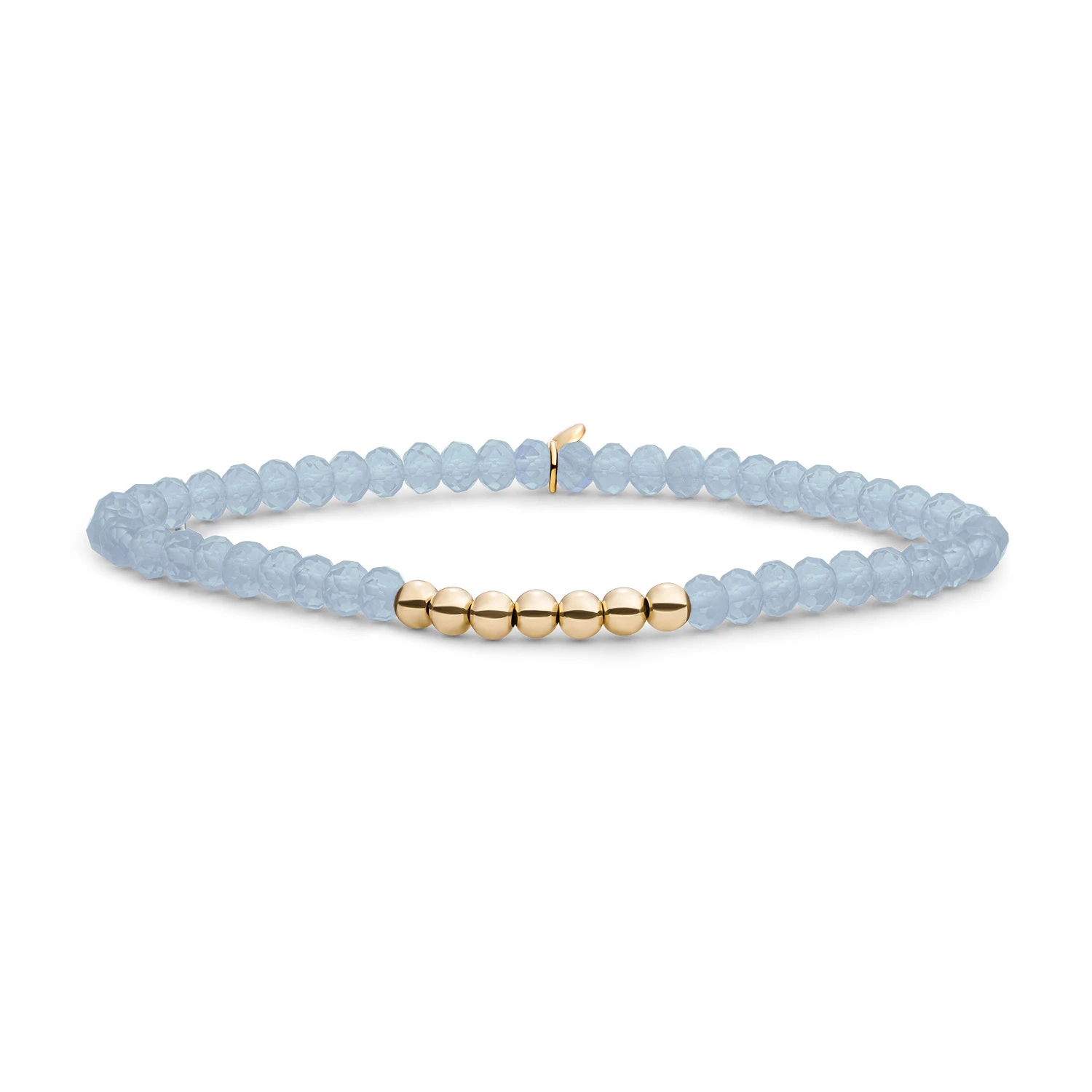 Bracelet | Milky Blue Jade Reverse Universe - Gold - 4mm