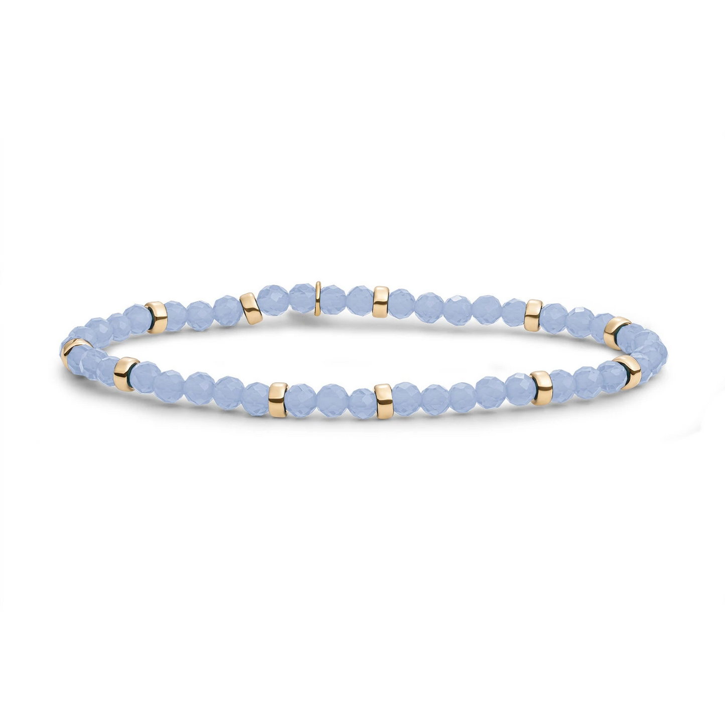 Bracelet | Milky Blue Jade Roundel Interstellar - Gold