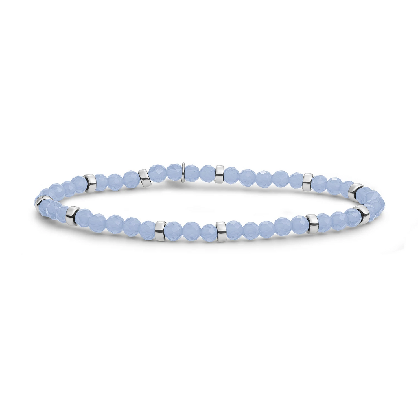 Bracelet | Milky Blue Jade Roundel Interstellar - Silver