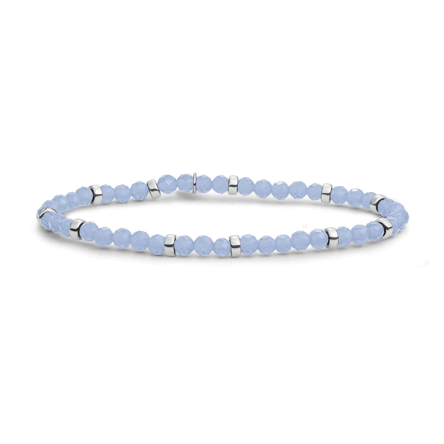 Bracelet | Milky Blue Jade Roundel Interstellar - Silver