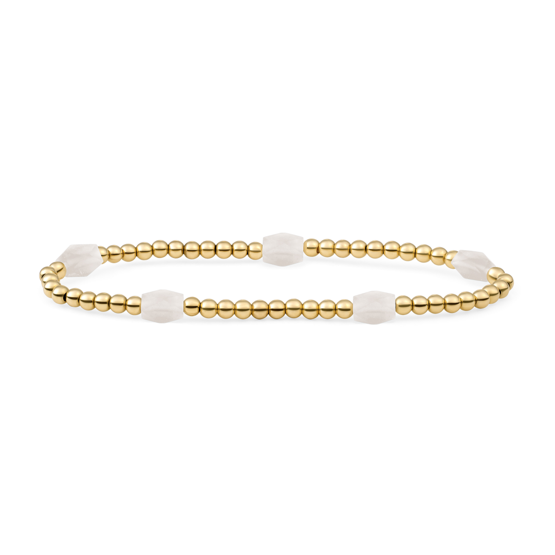 Bracelet | Moonstone 3mm Reverse Edge Mix | gold plated