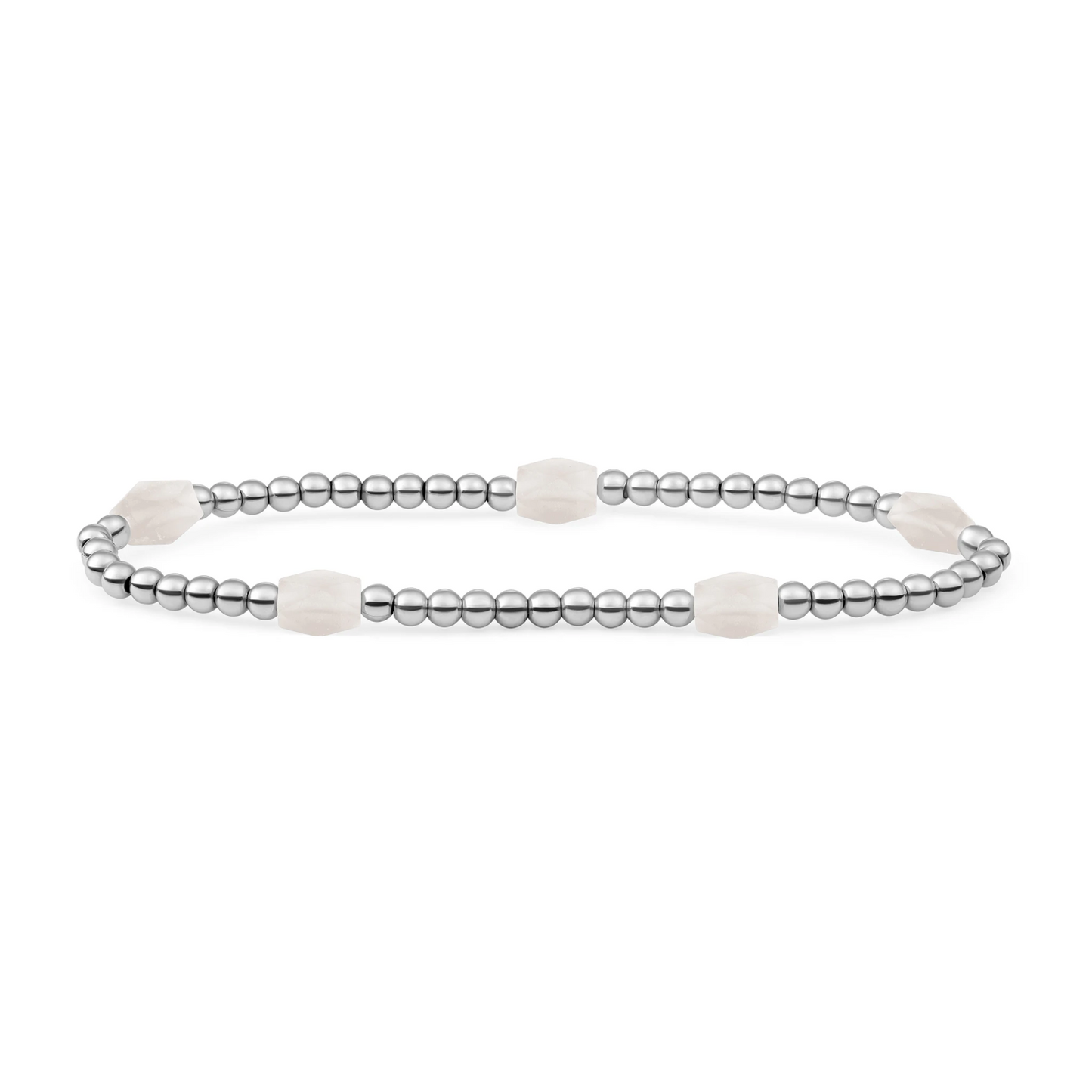 Bracelet | Moonstone 3mm Reverse Edge Mix | silver