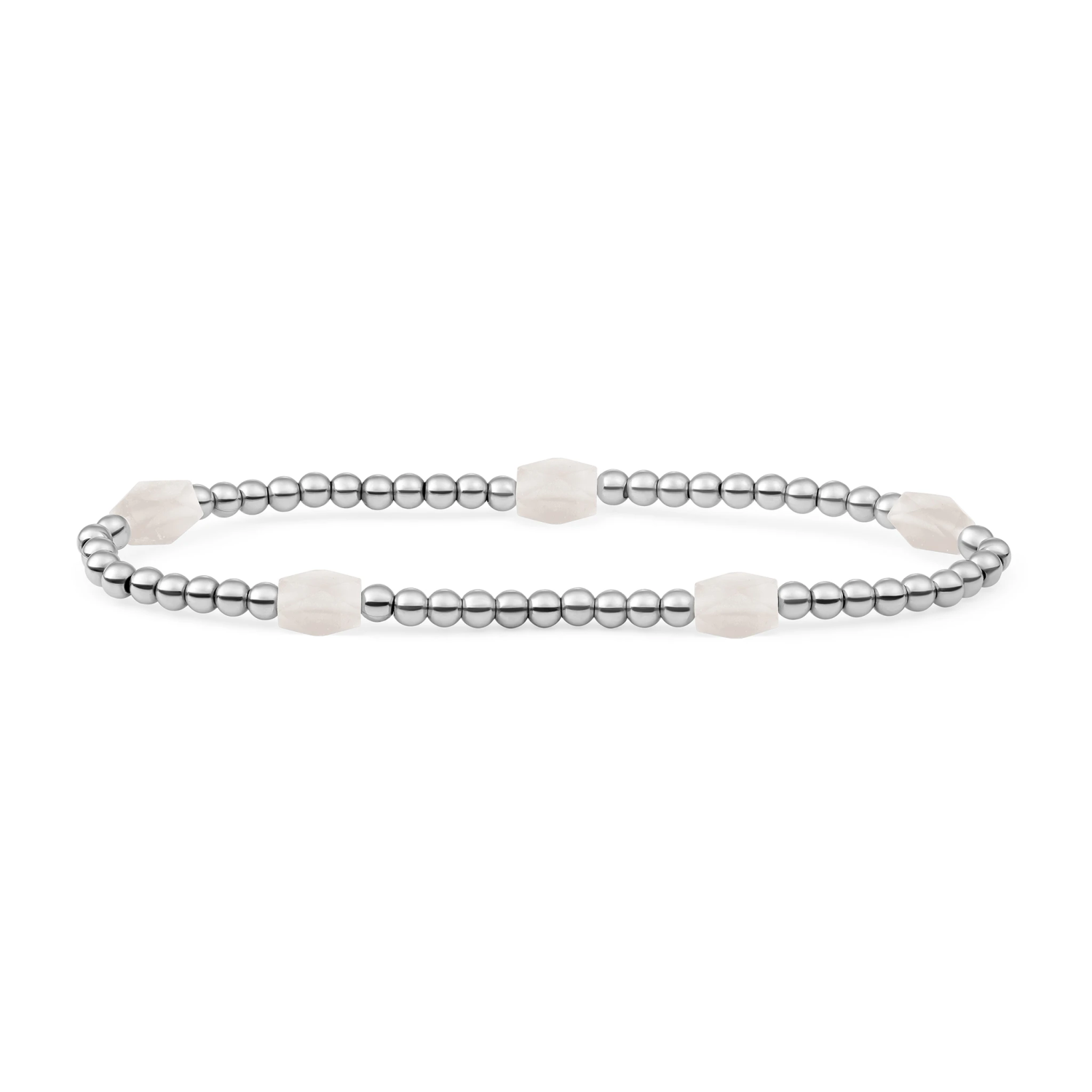 Bracelet | Moonstone 3mm Reverse Edge Mix | silver