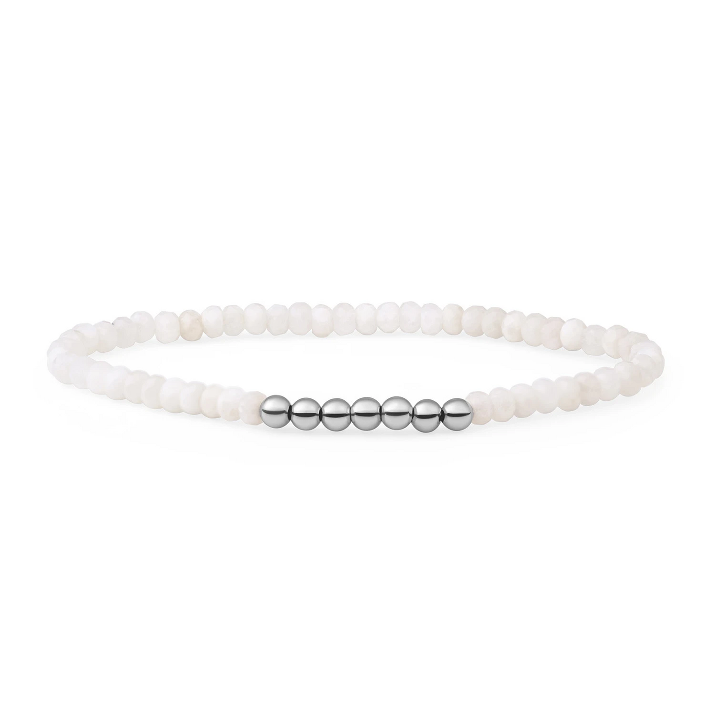 Bracelet | Moonstone 4mm Reverse Universe | silver