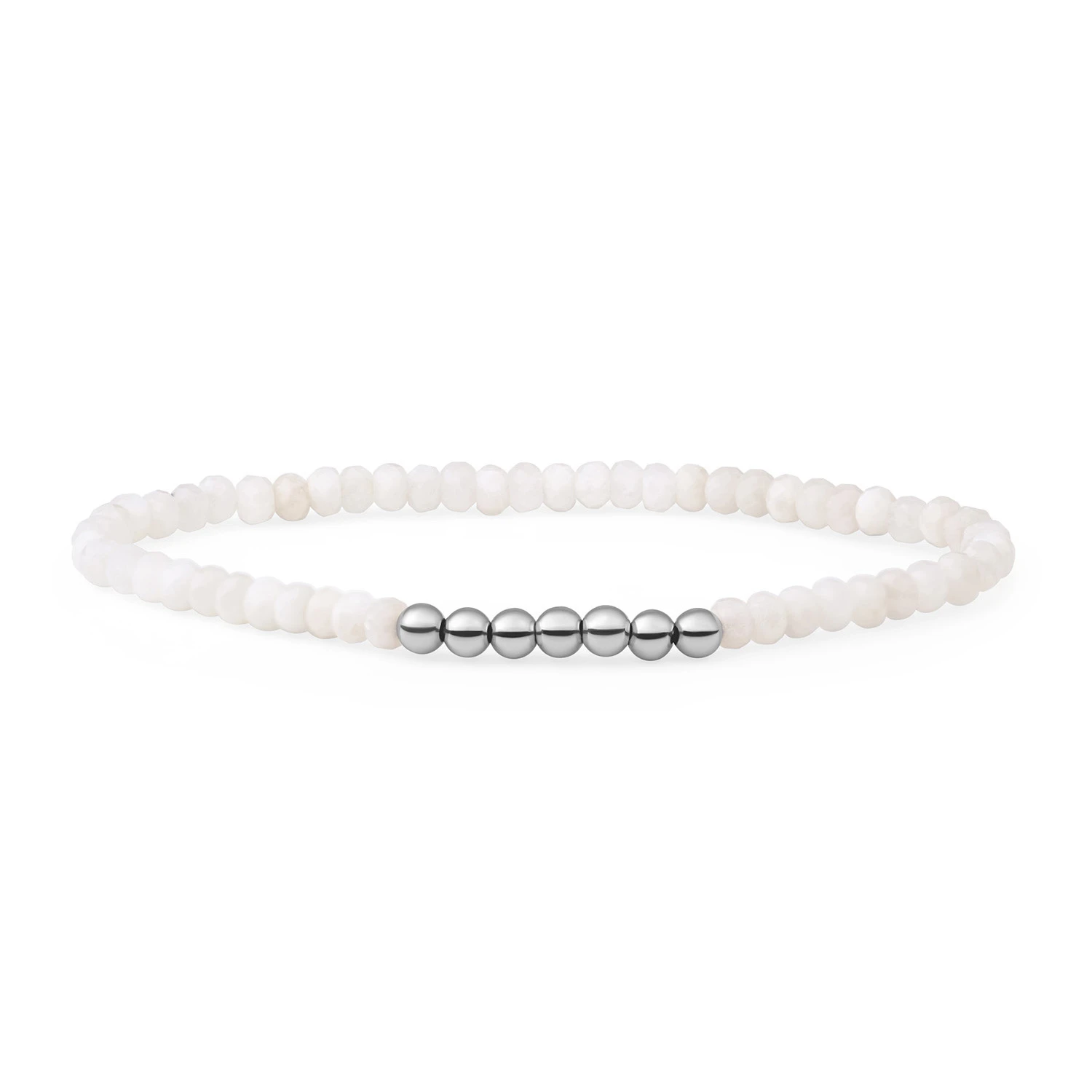 Bracelet | Moonstone 4mm Reverse Universe | silver