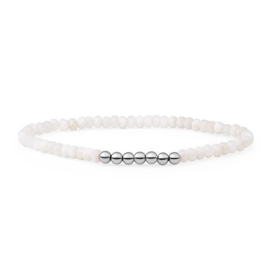 Bracelet | Moonstone 4mm Reverse Universe | silver