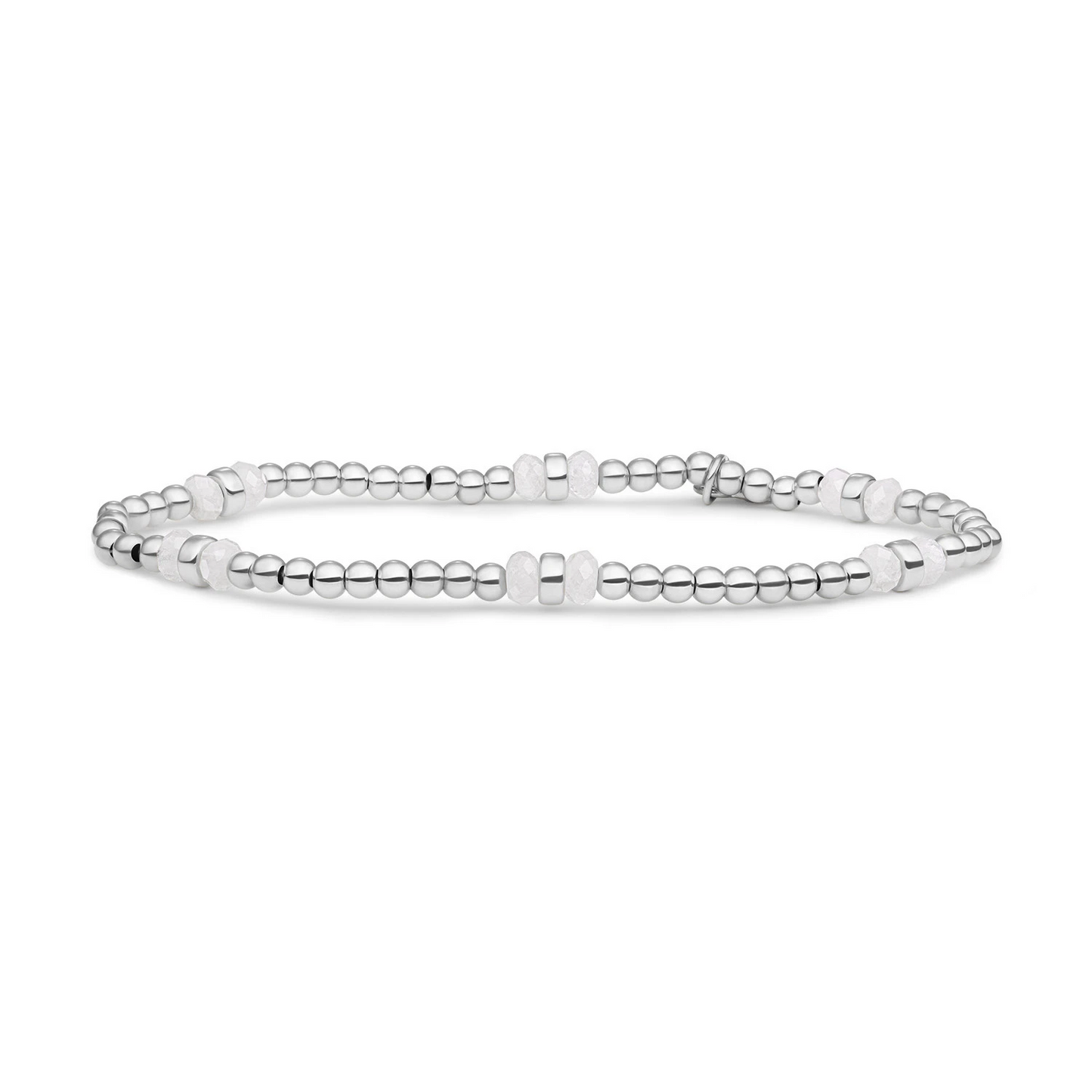 Bracelet | Moonstone Double Reverse Roundel - Silver