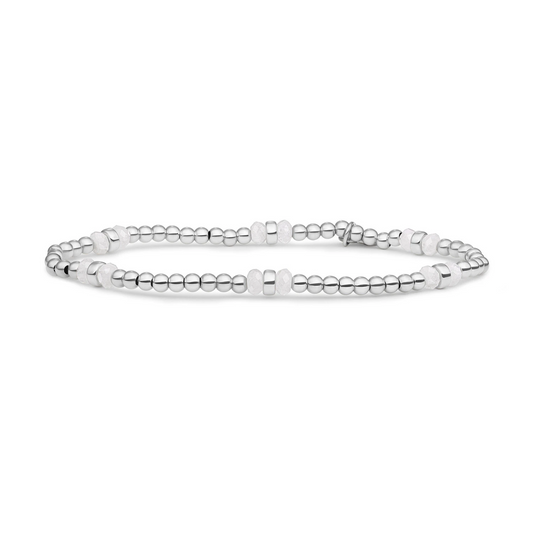 Bracelet | Moonstone Double Reverse Roundel - Silver