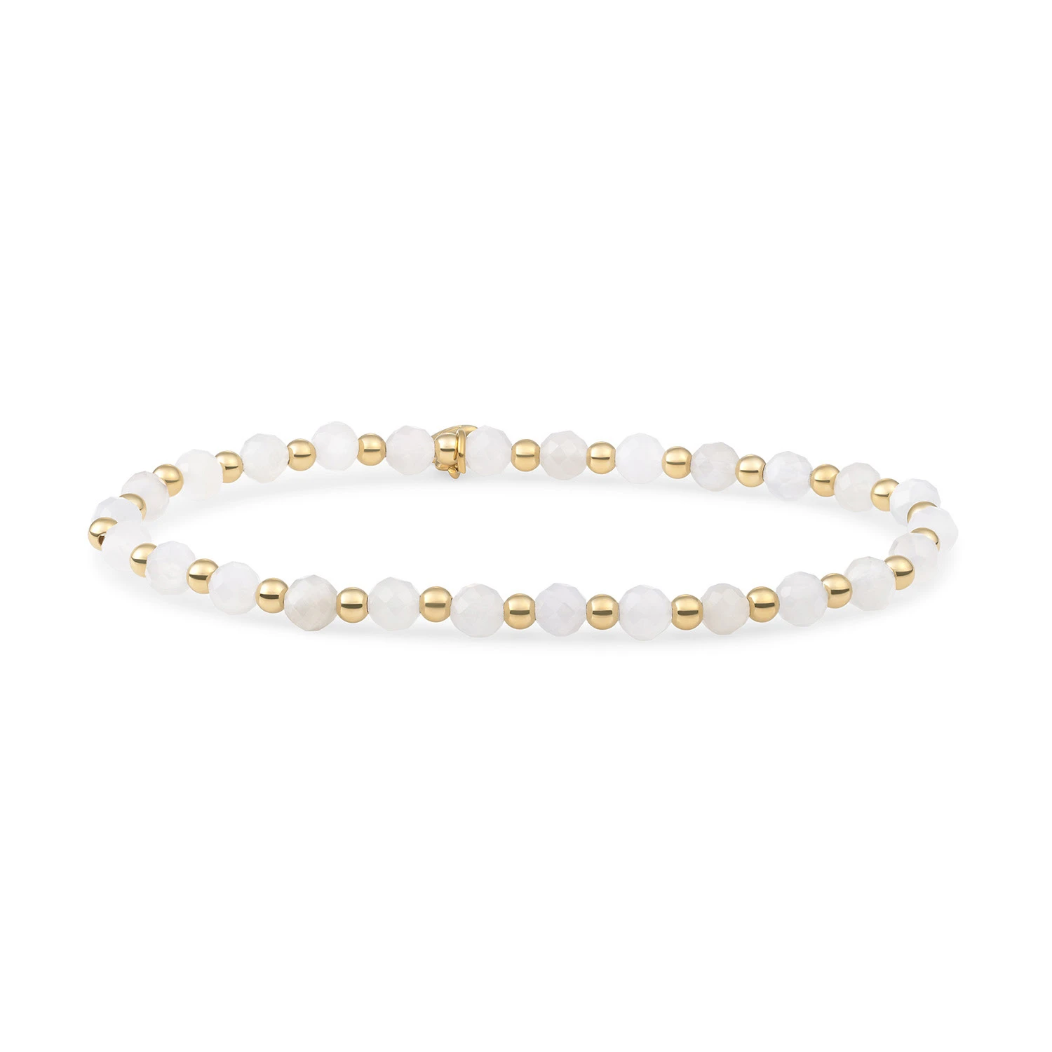 Bracelet | Moonstone Interstellar - Gold 3mm - SBG-GEM54-3MM-MIX