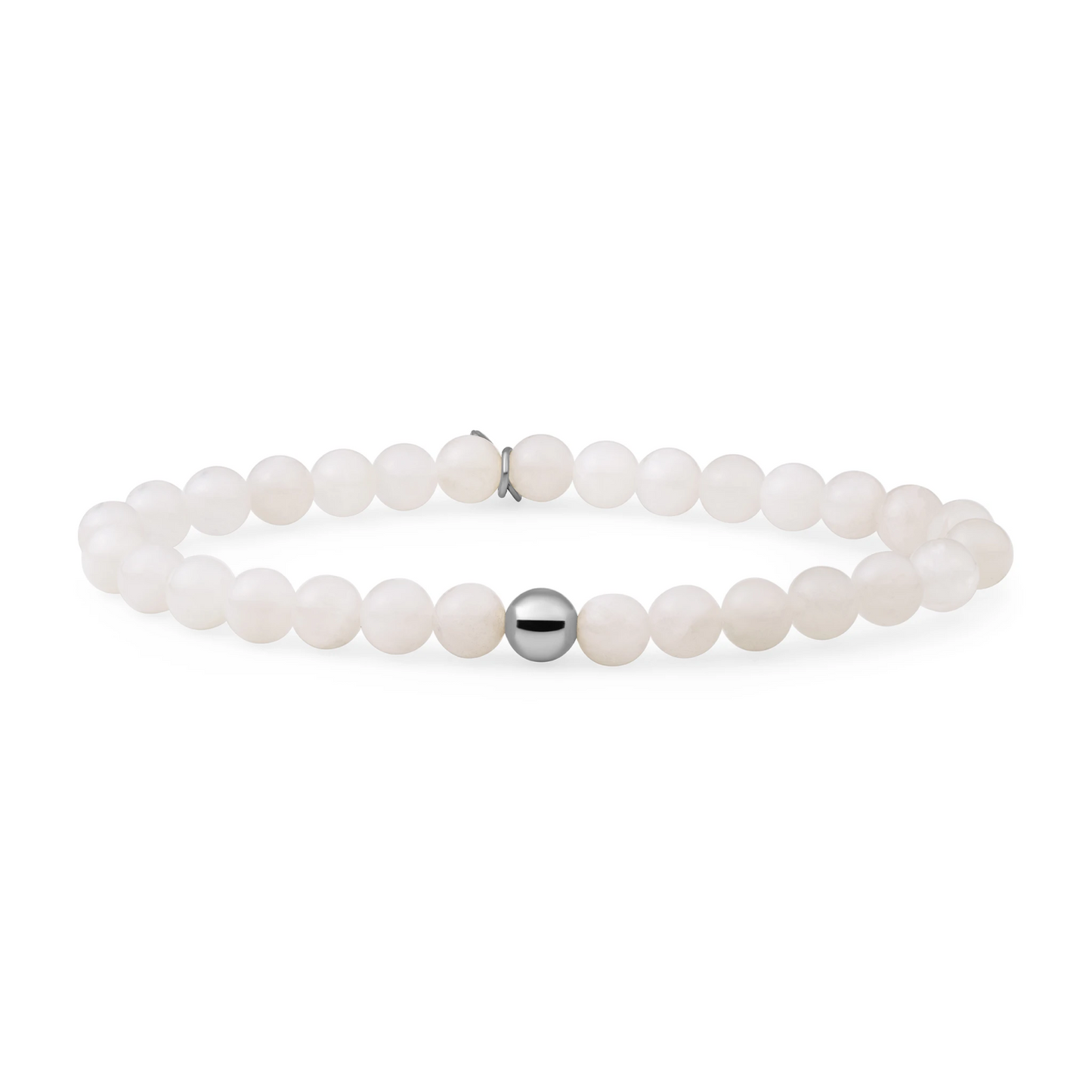 Bracelet | Moonstone Saturn large - Silver 6mm