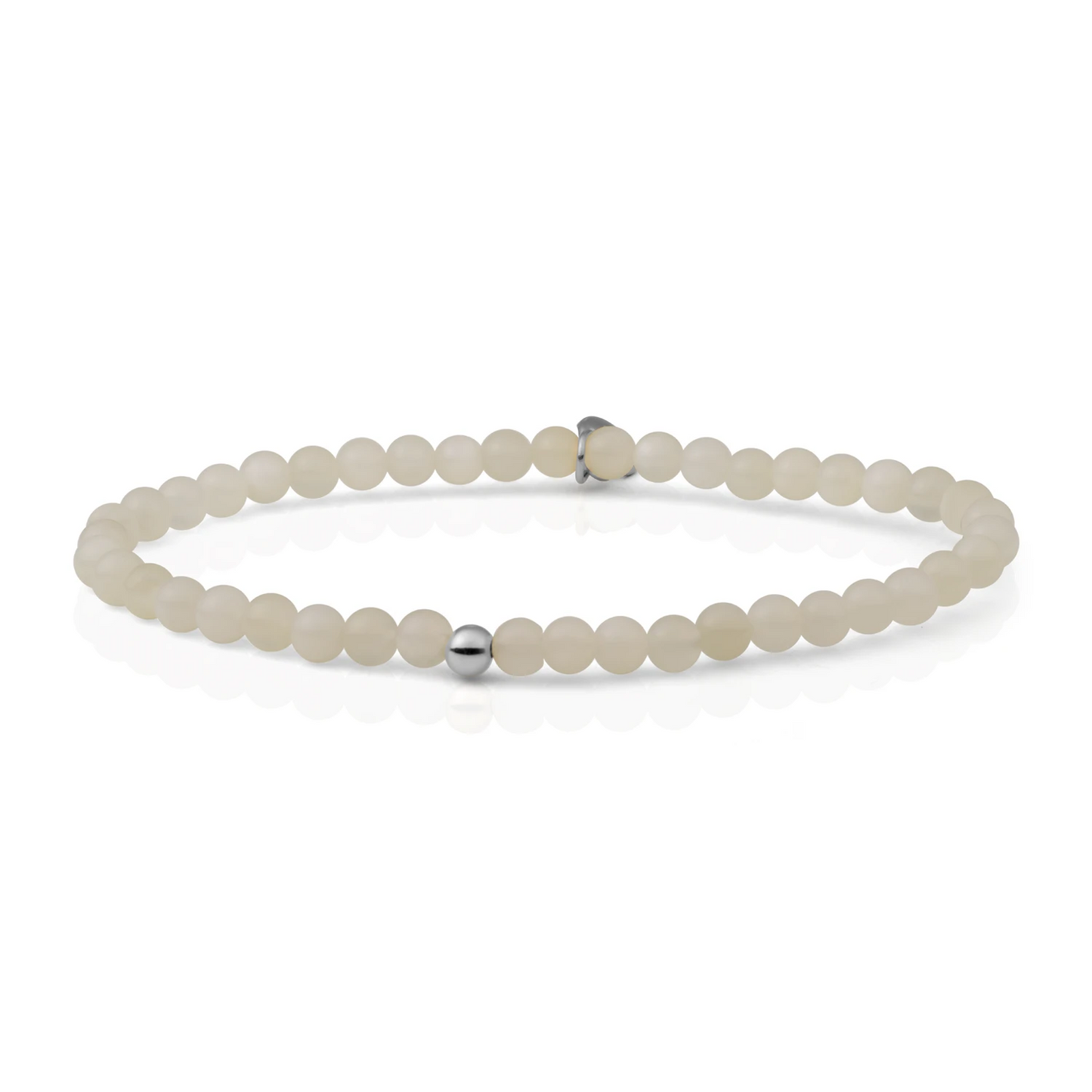 Bracelet | Moonstone Saturn small - Silver 4mm