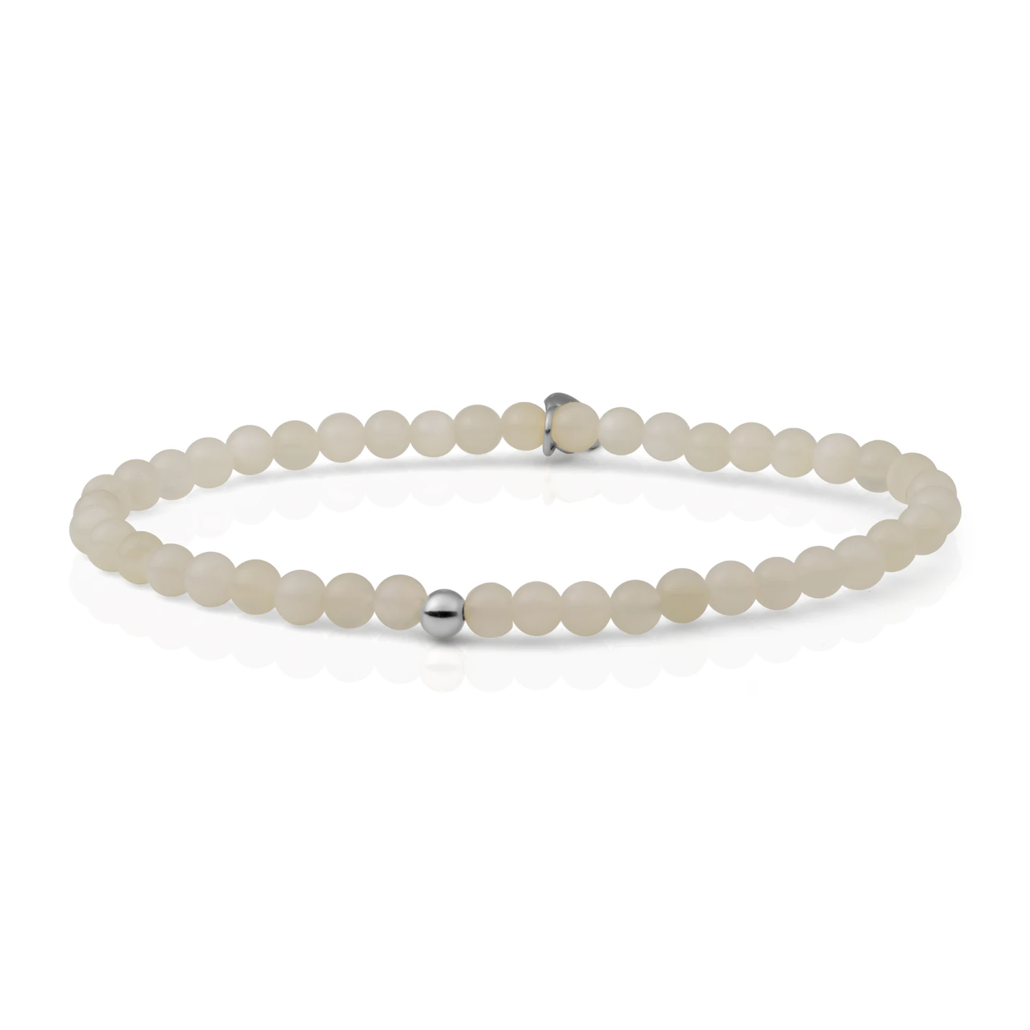 Bracelet | Moonstone Saturn small - Silver 4mm