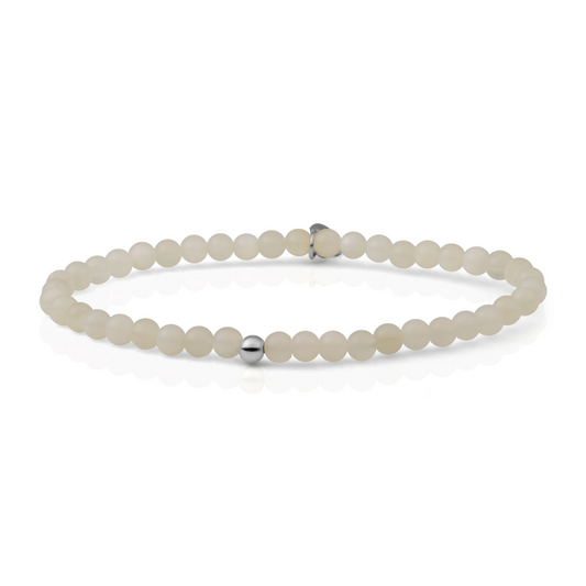 Bracelet | Moonstone Saturn small - Silver 4mm