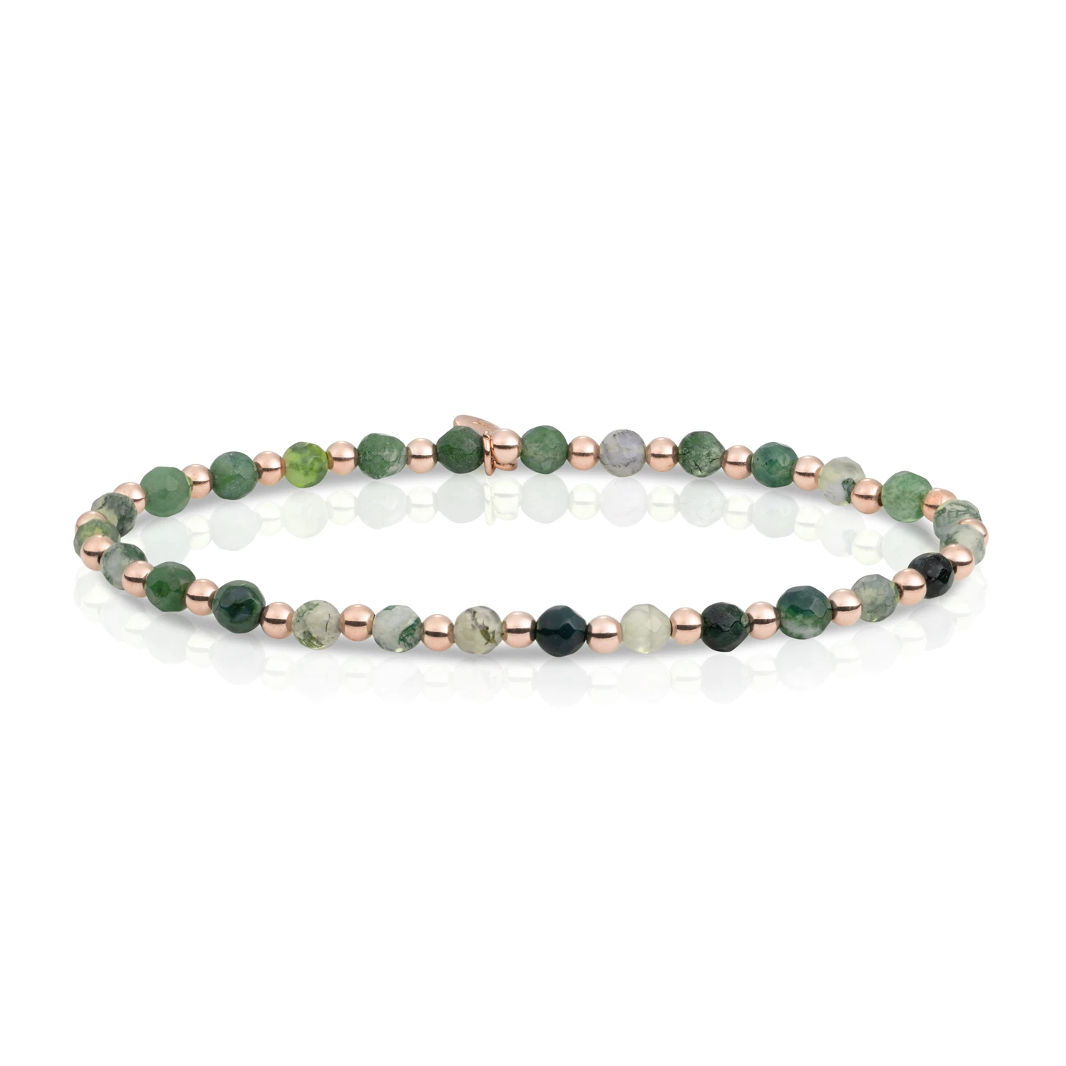 Bracelet | Moss Agate Interstellar - Rose Gold 3mm