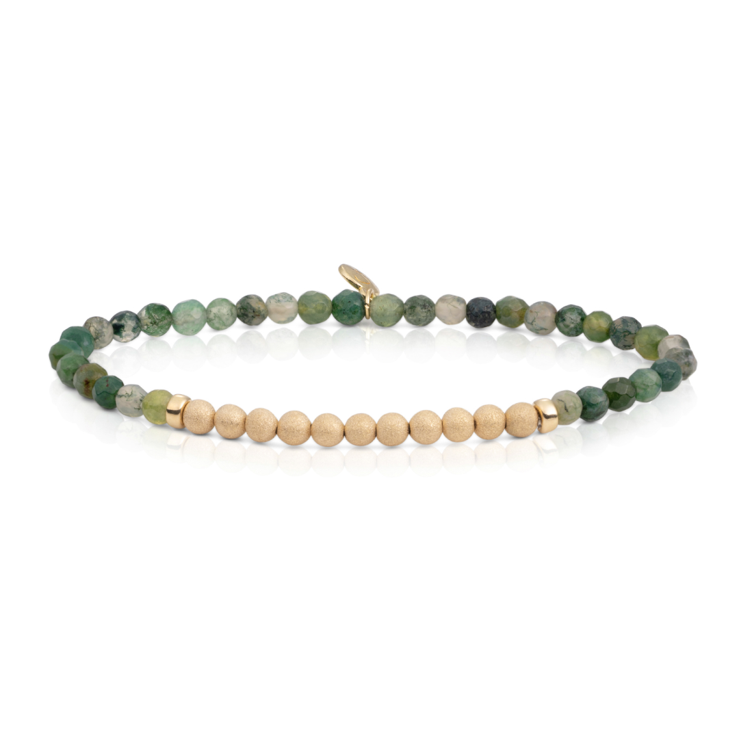 Bracelet | Moss Agate Lightyear - Gold Champagne