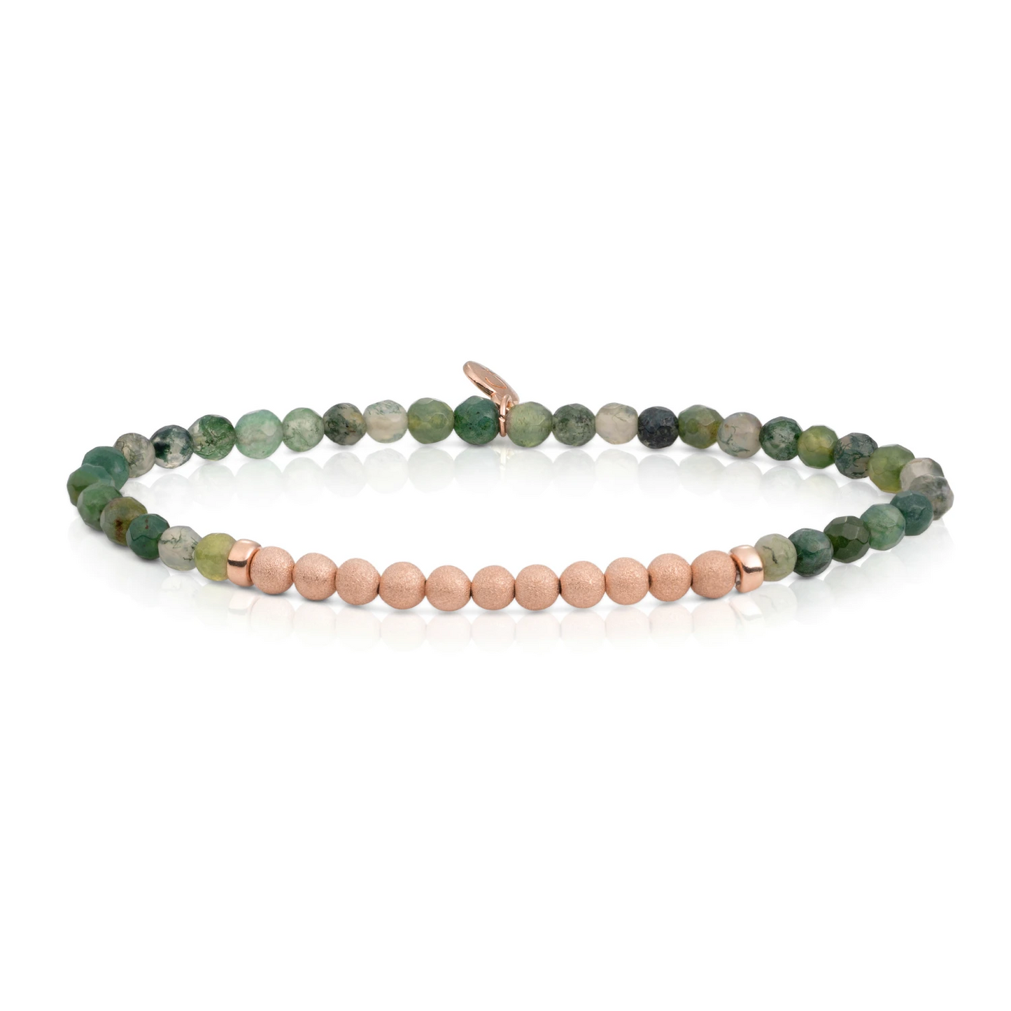 Bracelet | Moss Agate Lightyear - Rose Gold Champagne