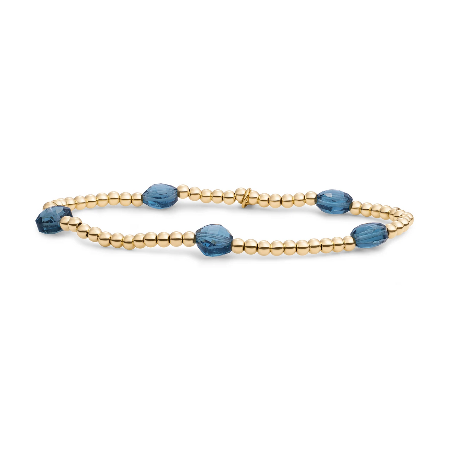 Bracelet | Ocean Topaz Quartz Cushion Cut Beads - Gold